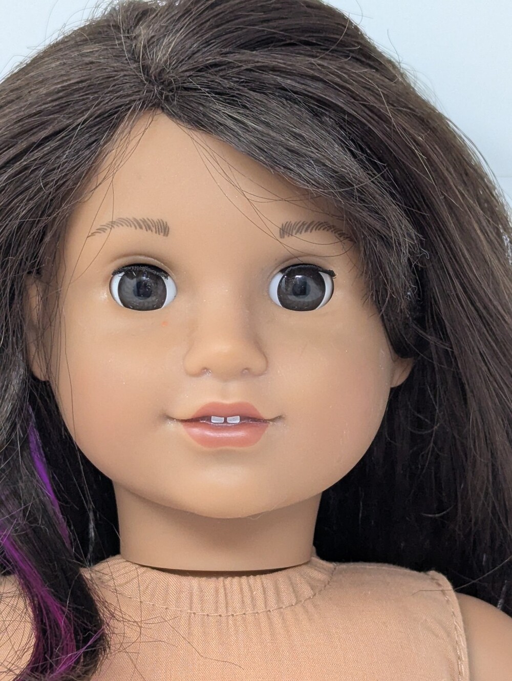 American Girl Doll Luciana Vega Brown Hair Purple Streak 2018 GOTY